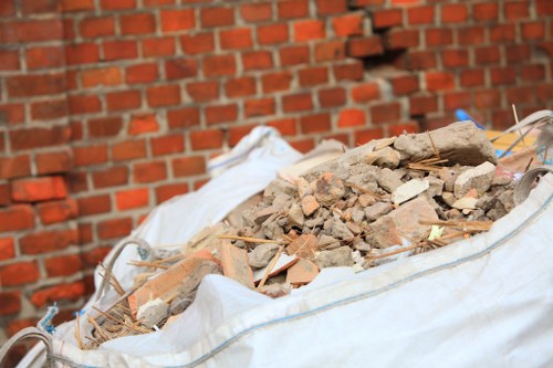 Different types of builders waste ready for clearance